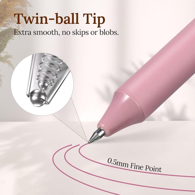 WRITECH أقلام جل ذات نقطة دقيقة: 8 قطع 0.5 مم بألوان حبر متعددة قابلة للسحب لكتابة سلسة وتدوين الملاحظات وتدوين اليوميات وتلوين متنوع بدون تسرب أو لطخات أو بقع (مجموعة عتيقة) - Image 4